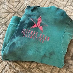 Jeffree Star Cosmetics Teal Tie Dye Hoodie Sweater